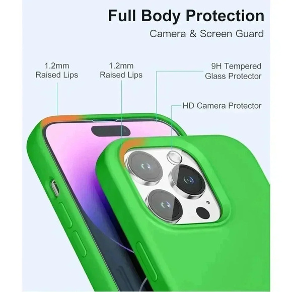 5 in 1 Case For iPhone 14‎ Pro 6.1” Silicone Shockproof 2 Screen/Lens Protectors - Picture 6 of 10